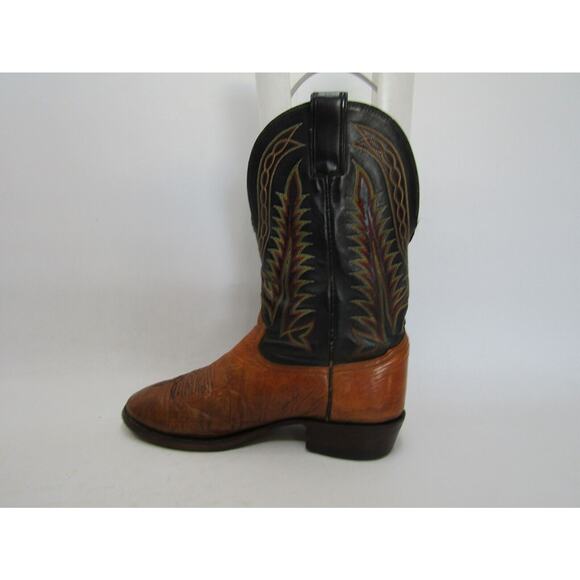 TONY LAMA Mens Size 8.5 D Black Brown Leather Cowboy Western Boots main image 8